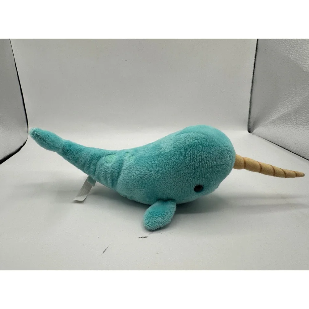 Douglas Narwhal Plush Toy‎ Kids 13 Inch Teal Blue Embroidered Sea Creature
